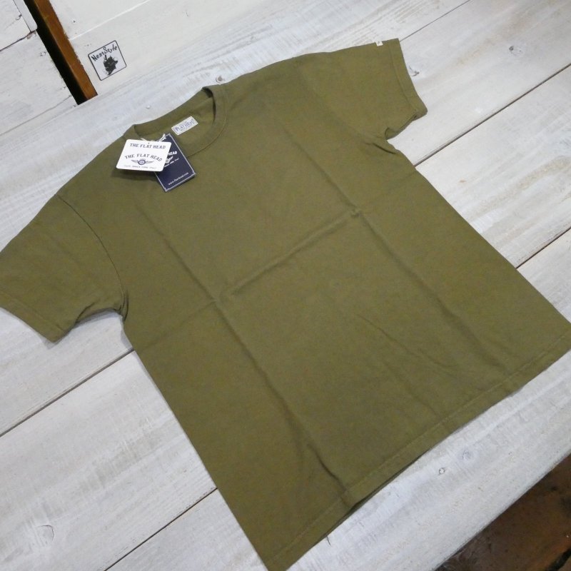 画像2: 【送料無料】 【フラットヘッド】   3本針の1本外し 無地Tシャツ   THE FLAT HEAD 日本製 (2)