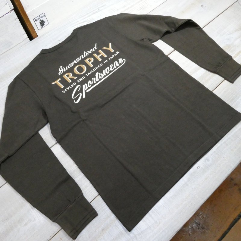 画像2: 【トロフィークロージング】  バックロゴ 長袖Tシャツ/ポケット付き   TROPHY CLOTHING TR21SS-201   日本製【送料無料】 (2)