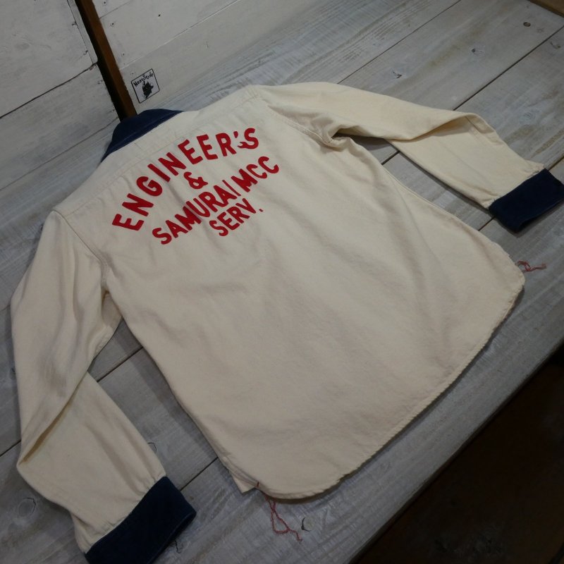 画像2: 【サムライ】   ナチュラルデニム 刺繍シャツジャケット   SAMURAI二輪車倶楽部   日本製【日本国内送料無料】 (2)