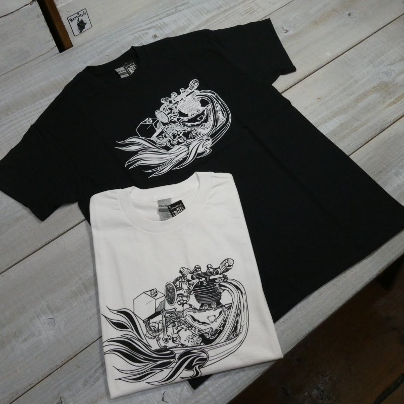 画像1: 【送料無料】 【JAMMER'S】   ジャマーズ  トライアンフ エンジン プリントTシャツ/ウエストライド (1)