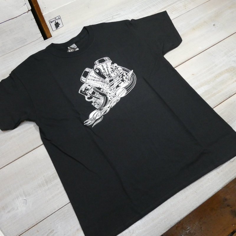 画像2: 【送料無料】 【JAMMER'S】   ジャマーズ   ハーレー パンヘッド   エンジン プリントTシャツ/ウエストライド (2)