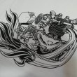 画像9: 【送料無料】 【JAMMER'S】   ジャマーズ  トライアンフ エンジン プリントTシャツ/ウエストライド (9)