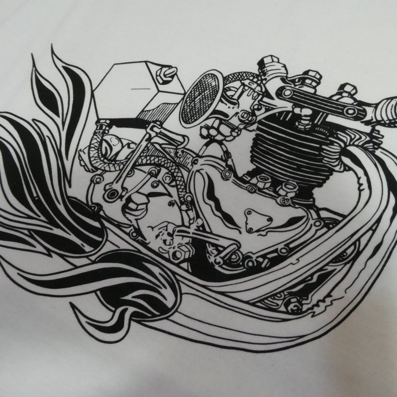 画像9: 【送料無料】 【JAMMER'S】   ジャマーズ  トライアンフ エンジン プリントTシャツ/ウエストライド (9)