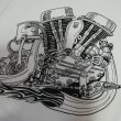 画像9: 【送料無料】 【JAMMER'S】   ジャマーズ   ハーレー パンヘッド   エンジン プリントTシャツ/ウエストライド (9)