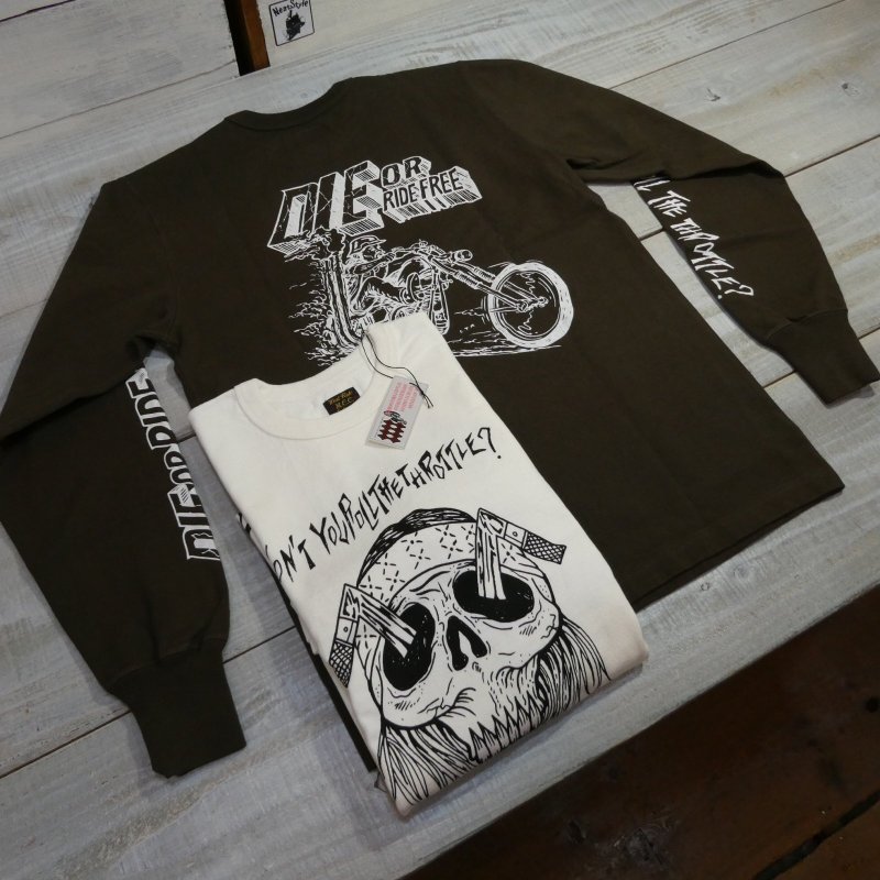 画像1: 【ウエストライド】  DIE OR RIDE FREE   プリント ロングスリーブTシャツ   WEST RIDE   日本製 【送料無料】  (1)