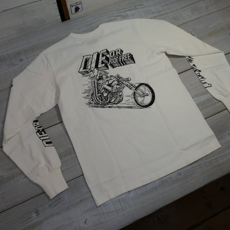 画像3: 【ウエストライド】  DIE OR RIDE FREE   プリント ロングスリーブTシャツ   WEST RIDE   日本製 【送料無料】  (3)
