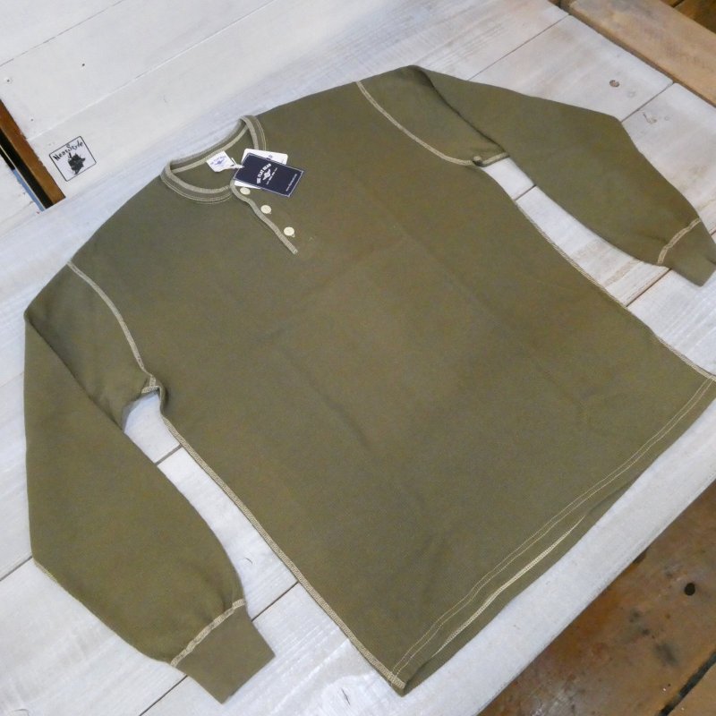 画像6: 【フラットヘッド】  ヘンリーネック サーマル ロングスリーブ   THE FLAT HEAD FN-THLH-004   日本製【送料無料】 (6)