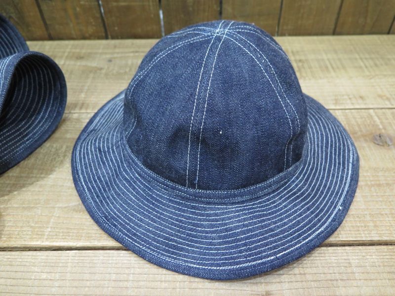 茄子紺 ワンピースオブロック デニムハット XL バレットハット M37